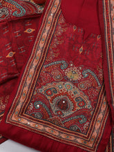 Neck Work Chanderi Unstitched Suit Piece With Dupatta